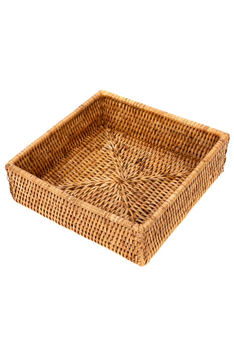Artifacts Rattan Luncheon Napkin Holder, Main, color, Honey Brown
