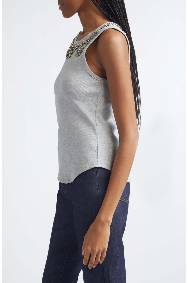 Crystal Lattice Lizzie Tank, Alternate, color, HEATHER GREY