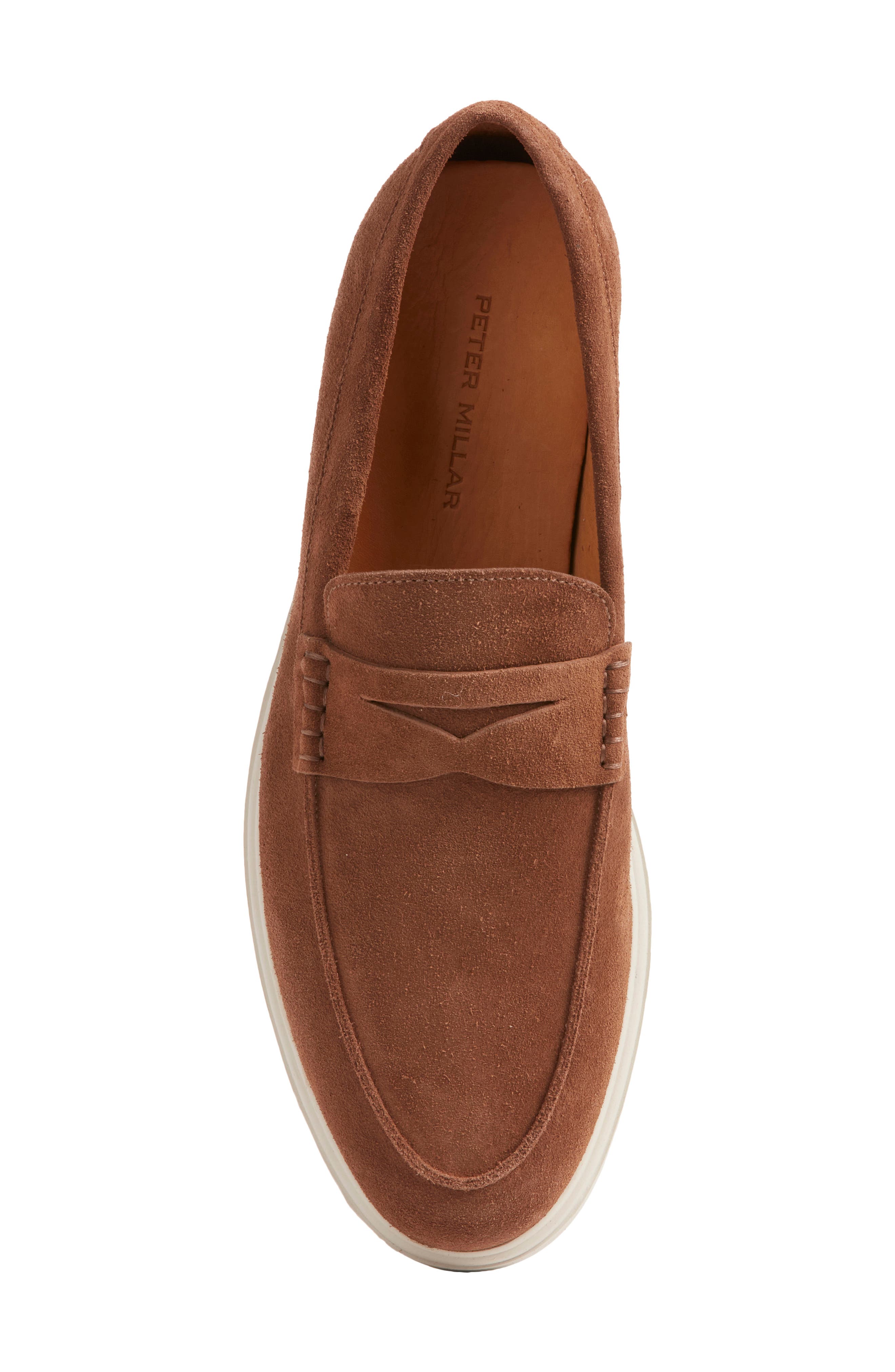 Peter Millar Excursionist Water Resistant Penny Loafer, Alternate, color, Chestnut