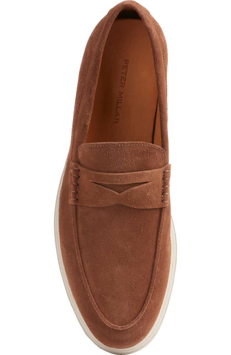 Peter Millar Excursionist Water Resistant Penny Loafer, Alternate, color, Chestnut