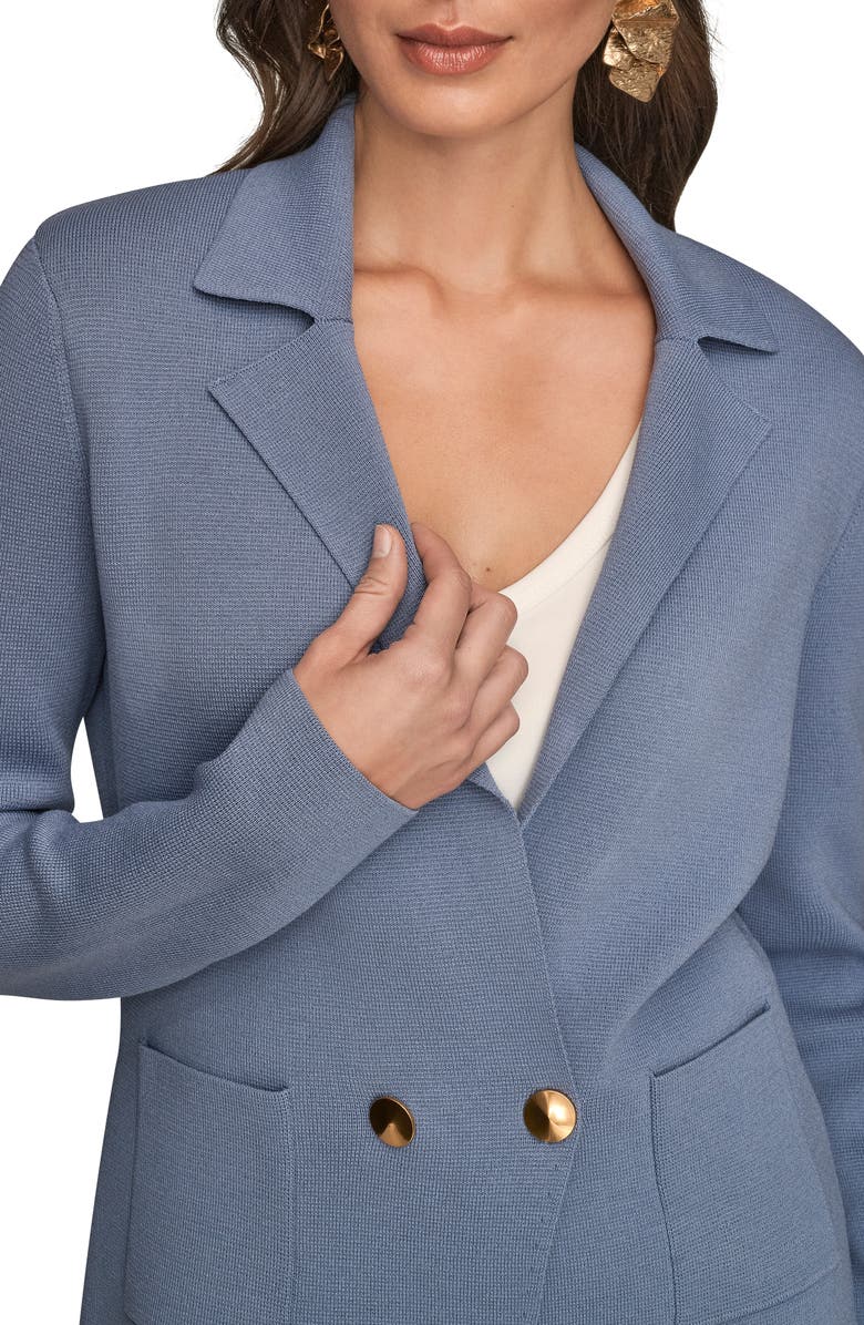 Donna Karan New York Double Breasted Sweater Blazer, Alternate, color, Tempest
