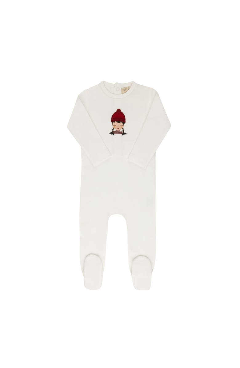 Ely's & Co. French Terry Autumn Kids Collection - Footie, Main, color, Ivory/Pink