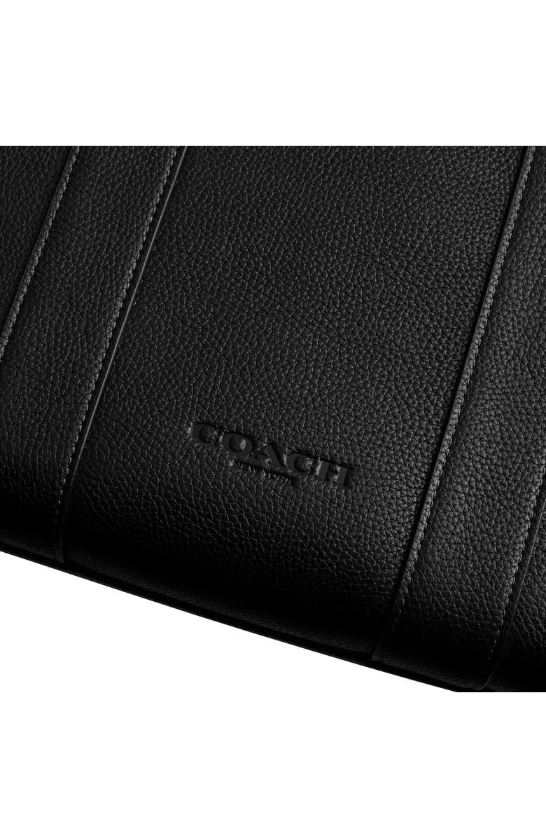 COACH Wesley Polished Pebble Leather Tote, Alternate, color, Black