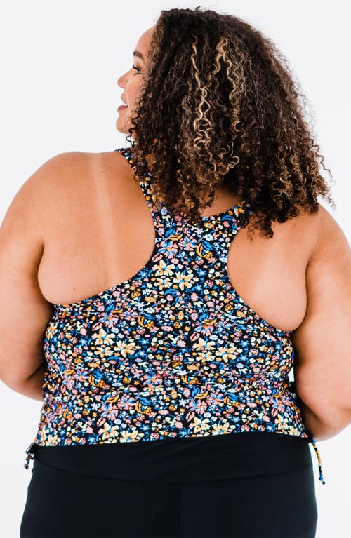 Calypsa Plus Size Maya Tankini Swim Top With Removable Cups In Multi