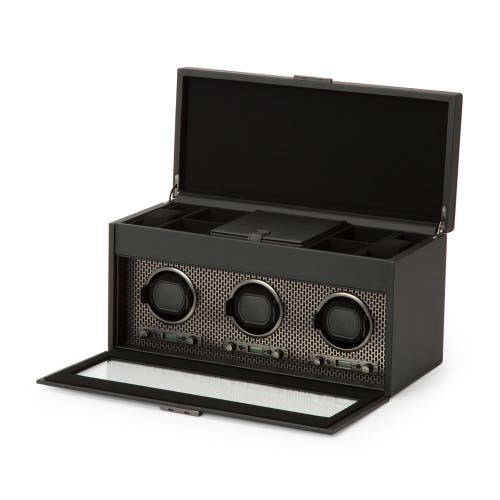 Wolf Axis Triple Watch Winder With Storage In Black