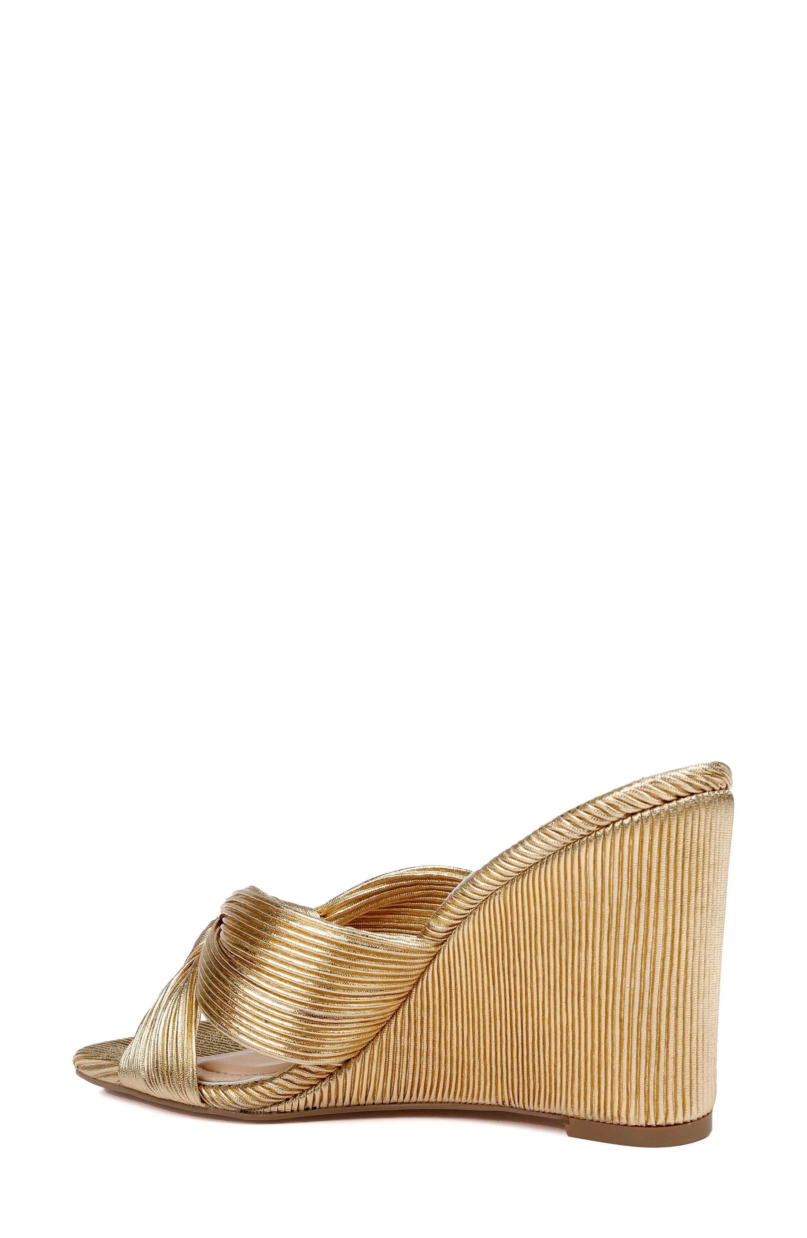 Hype Wedge Slide Sandal, Alternate, color, CHAMPAGNE GOLD