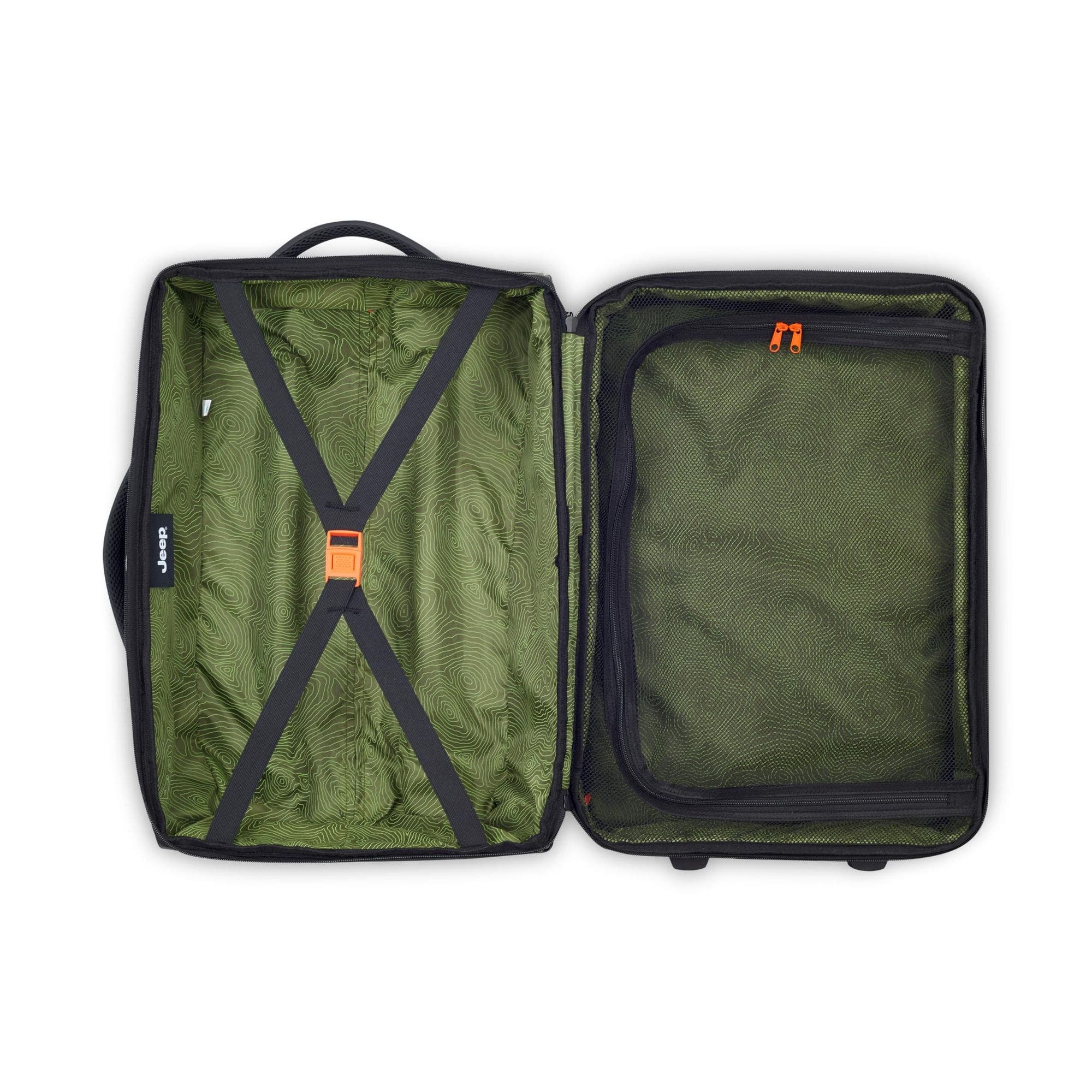 JS006B 20 Inch Two Wheel Rolling Travel Duffle Bag, Alternate, color, Black