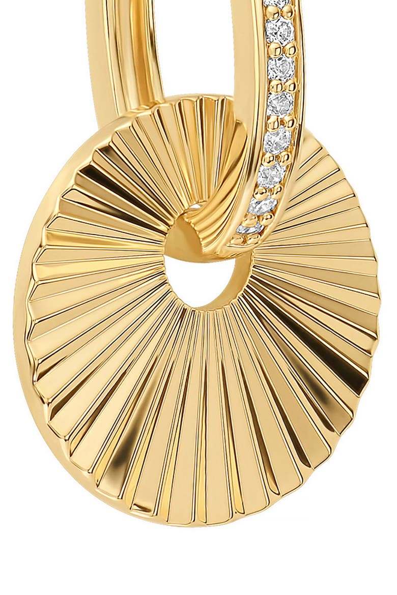 Dolce Sole Fluted Round Drop Huggie Hoop Earrings, Alternate, color, GOLD
