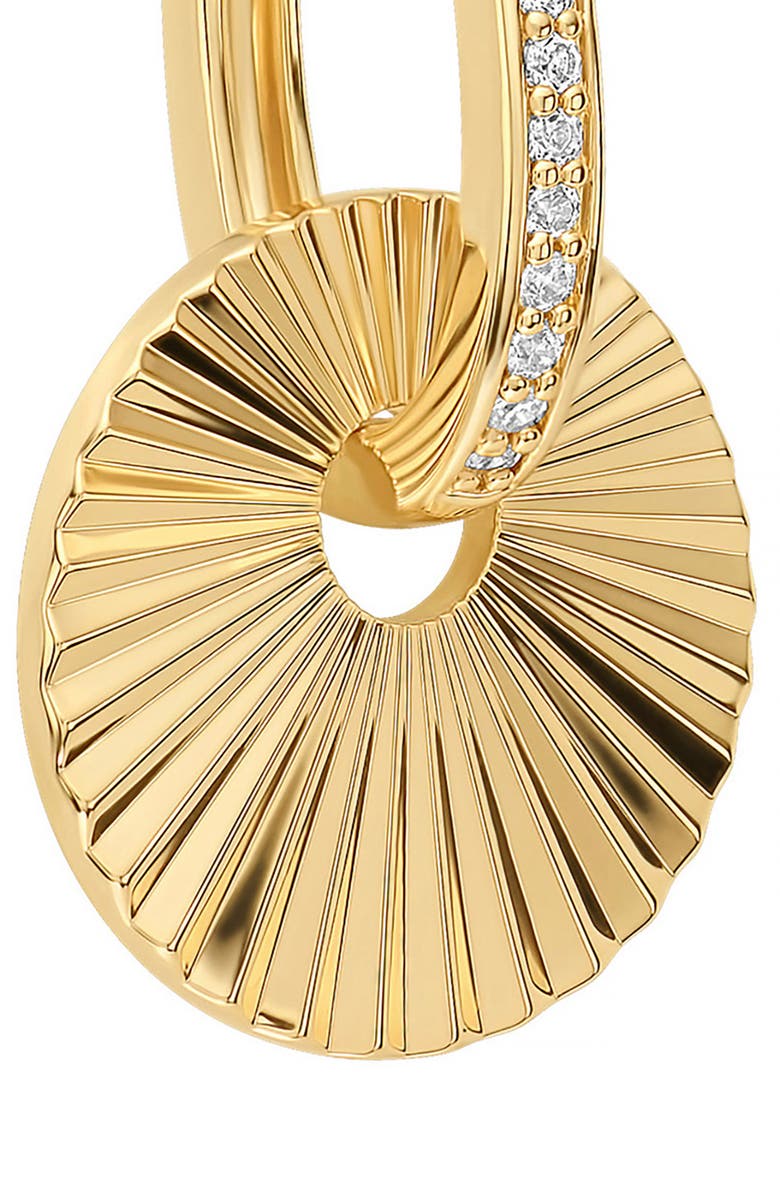 ATHRA LUXE Dolce Sole Fluted Round Drop Huggie Hoop Earrings, Alternate, color, Gold