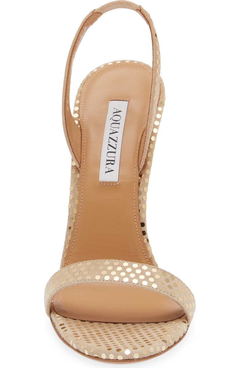 Aquazzura So Nude Paillette Embellished Slide Sandal, Alternate, color, Beige/Gold