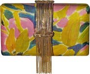 Simitri Printed Fringe Clutch