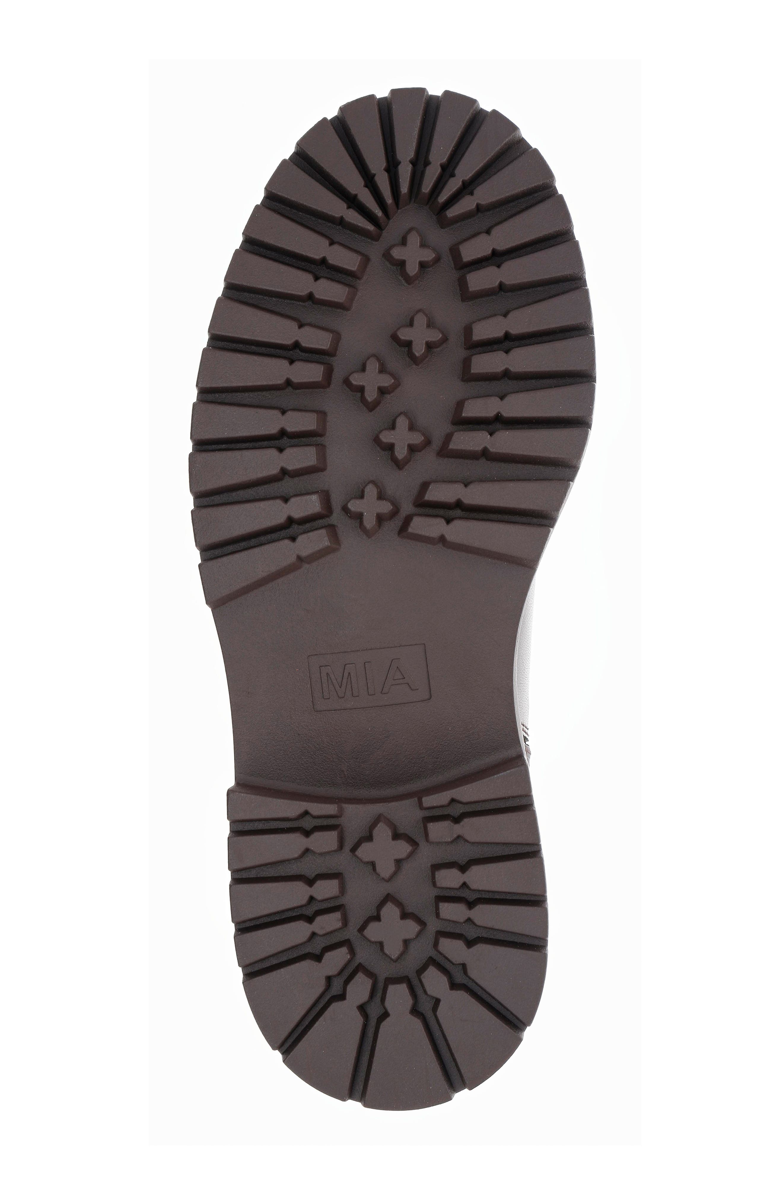 MIA Florence Water-Resistant Leather Boot, Alternate, color, Chocolate
