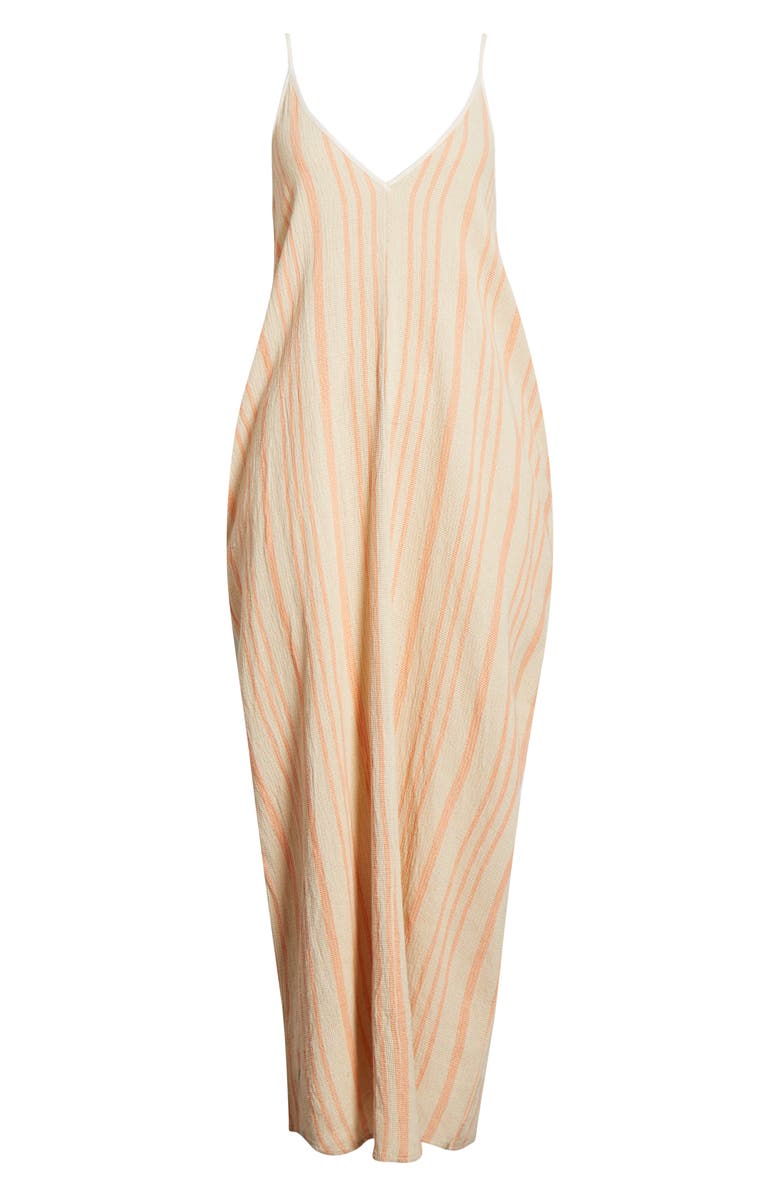 Elan Stripe Sleeveless Cover-Up Maxi Dress, Alternate, color, Beige/ Cayenne Stripe