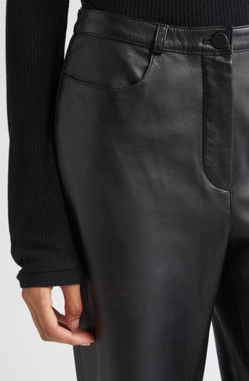 Cobe Lambskin Leather Straight Leg Pants