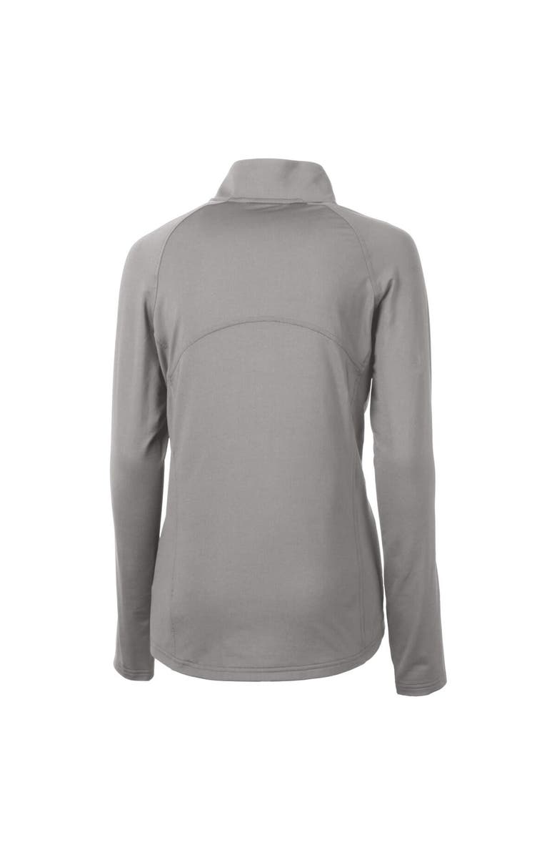 Cutter & Buck Women's Cutter & Buck  Gray Philadelphia Eagles Helmet Logo Adapt Eco Knit Stretch Recycled Half-Zip Pullover Top, Alternate, color, 