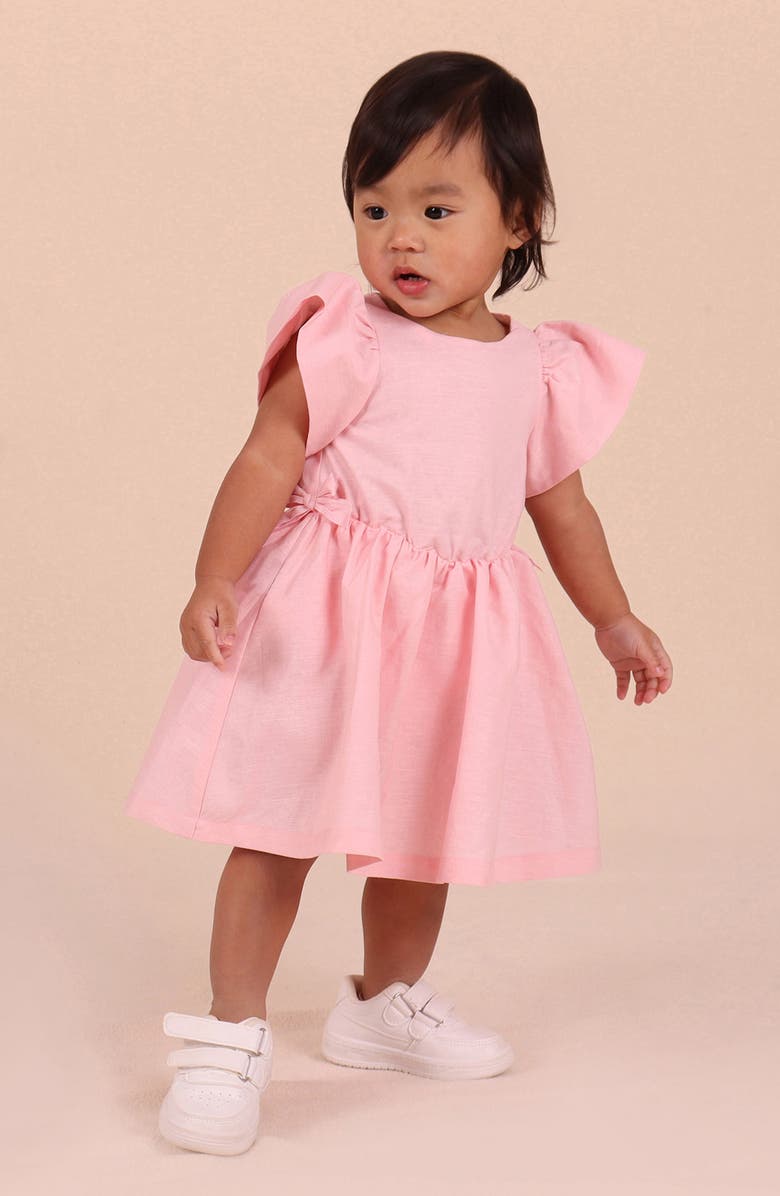 TINY TRIBE Puff Sleeve Party Dress, Alternate, color, Pink