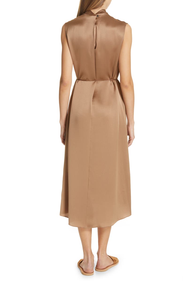 Vince Knot Neck Tie Waist Midi Dress, Alternate, color,
