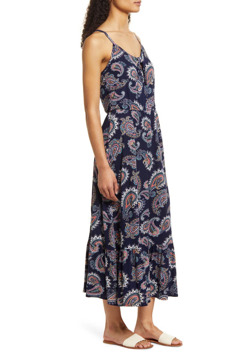 Loveappella Tie Front Maxi Sundress, Alternate, color, 