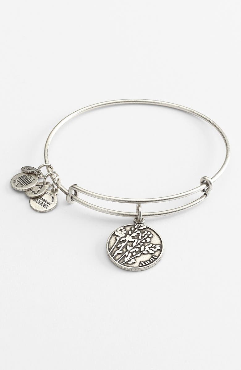 Alex and Ani 'Aunt' Expandable Wire Bangle, Main, color,