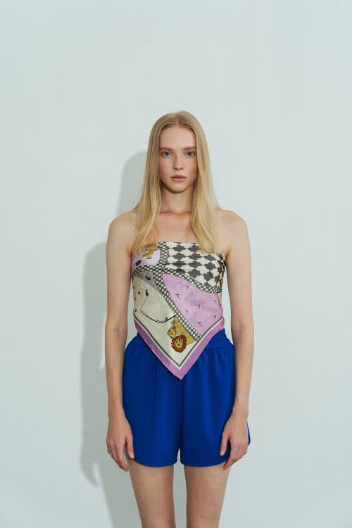 Lost Pattern Nyc "journey" Silk Scarf By Shantall Lacayo In Purple