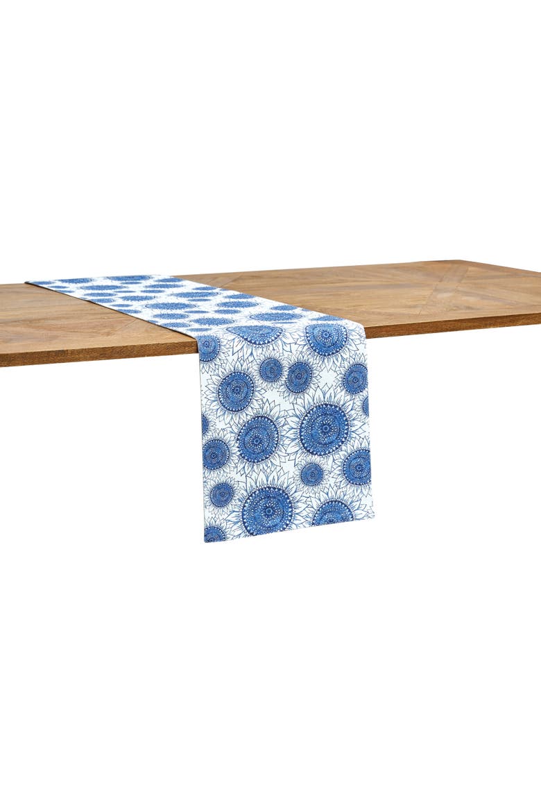 Blue Harvest Sunflower Table Runner 14" x 72", Alternate, color, Blue