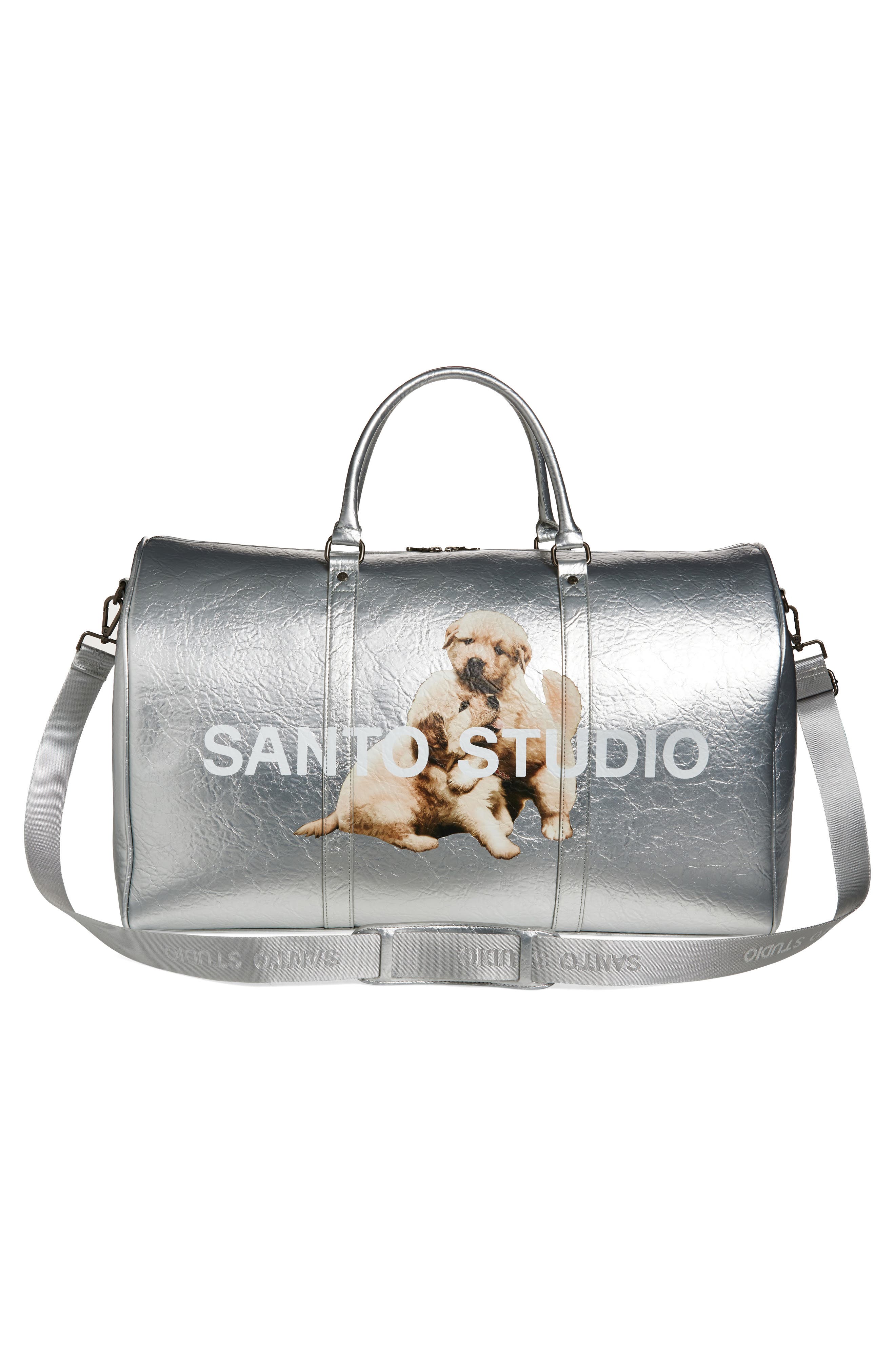 SANTO STUDIO Elly De La Cruz Silver Duffel Bag, Alternate, color, Silver