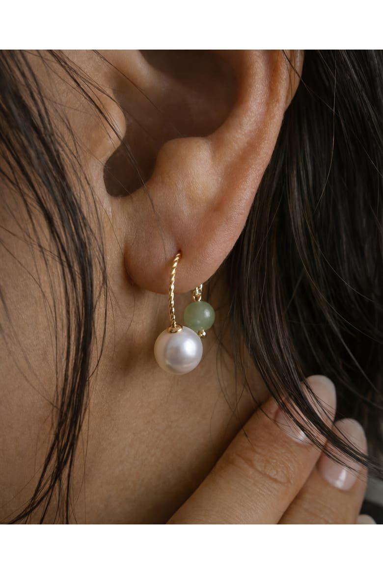Ana Pearl jade thread earrings, Alternate, color, Light green