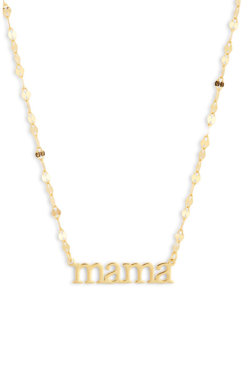 Mama Pendant Necklace, Main, color, GOLD