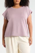 T Tahari Cap Sleeve Scuba Knit T-Shirt