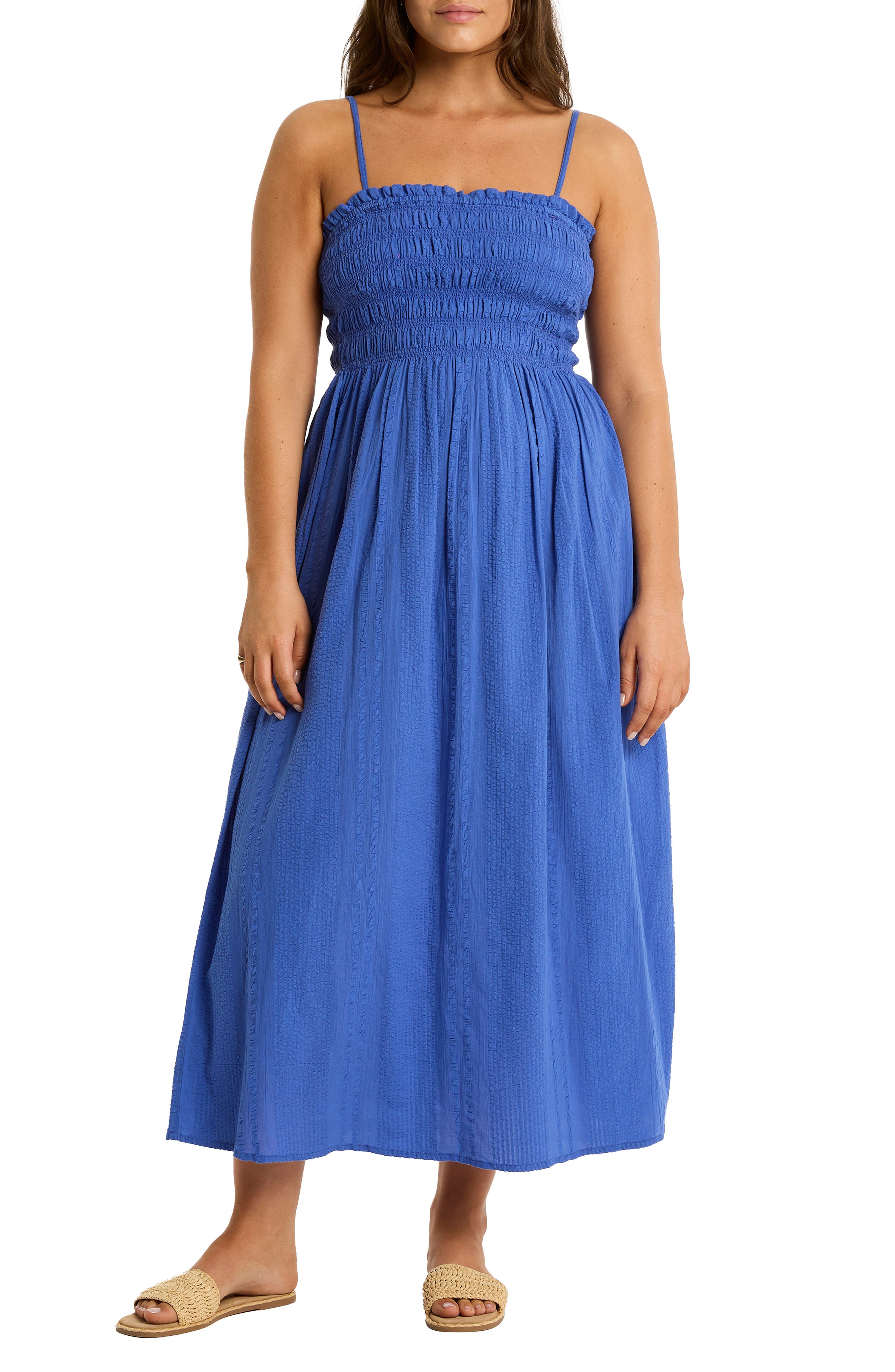 Sea Level Heatwave Strapless Cotton Cover-Up Dress