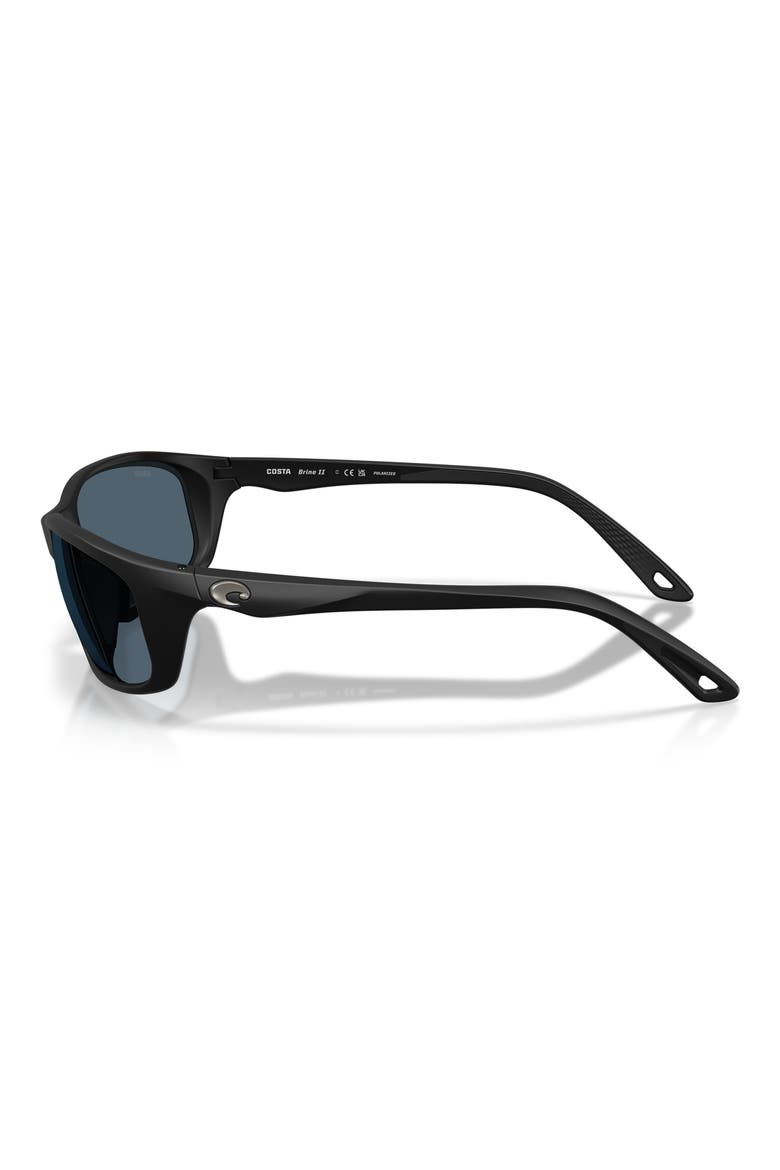 Brine II 59mm Polarized Rectangular Sunglasses, Alternate, color, MATTE BLACK / GRAY