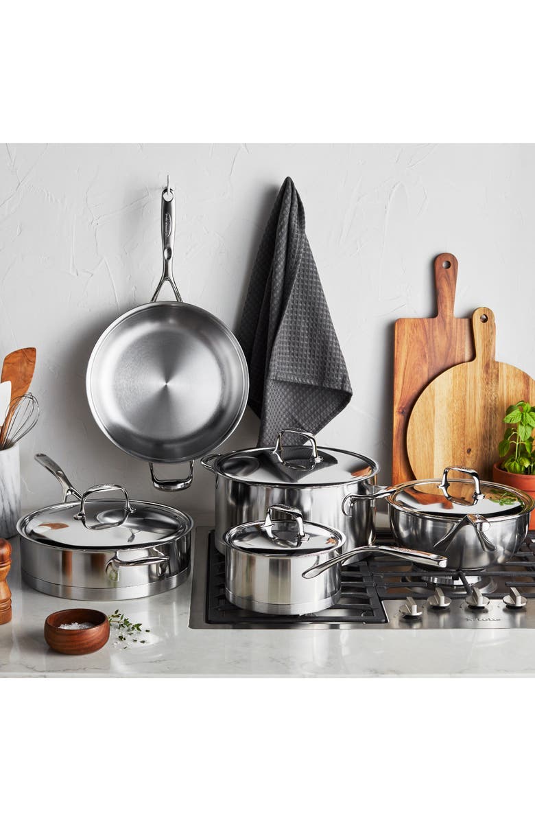 Demeyere Atlantis 10-Piece Stainless Steel Cookware Set, Alternate, color, Stainless Steel