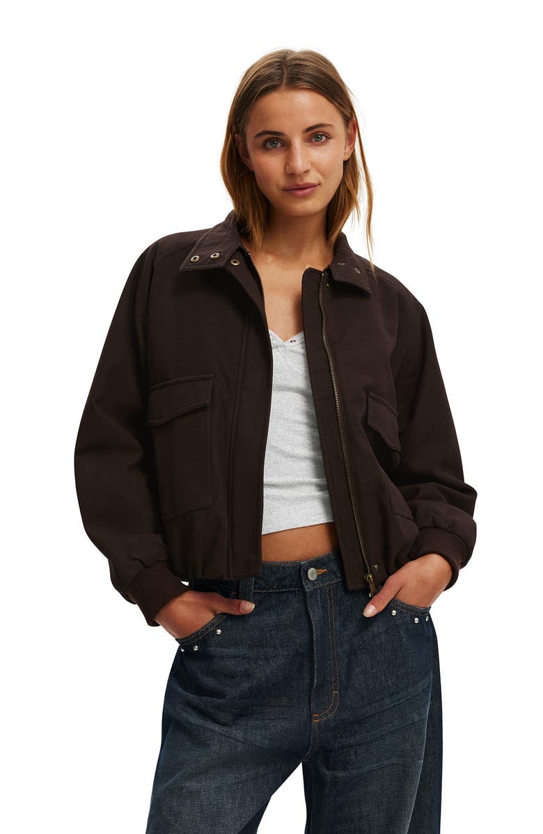 Cotton On Women's Clover Funnel Neck Bomber, Main, color, 