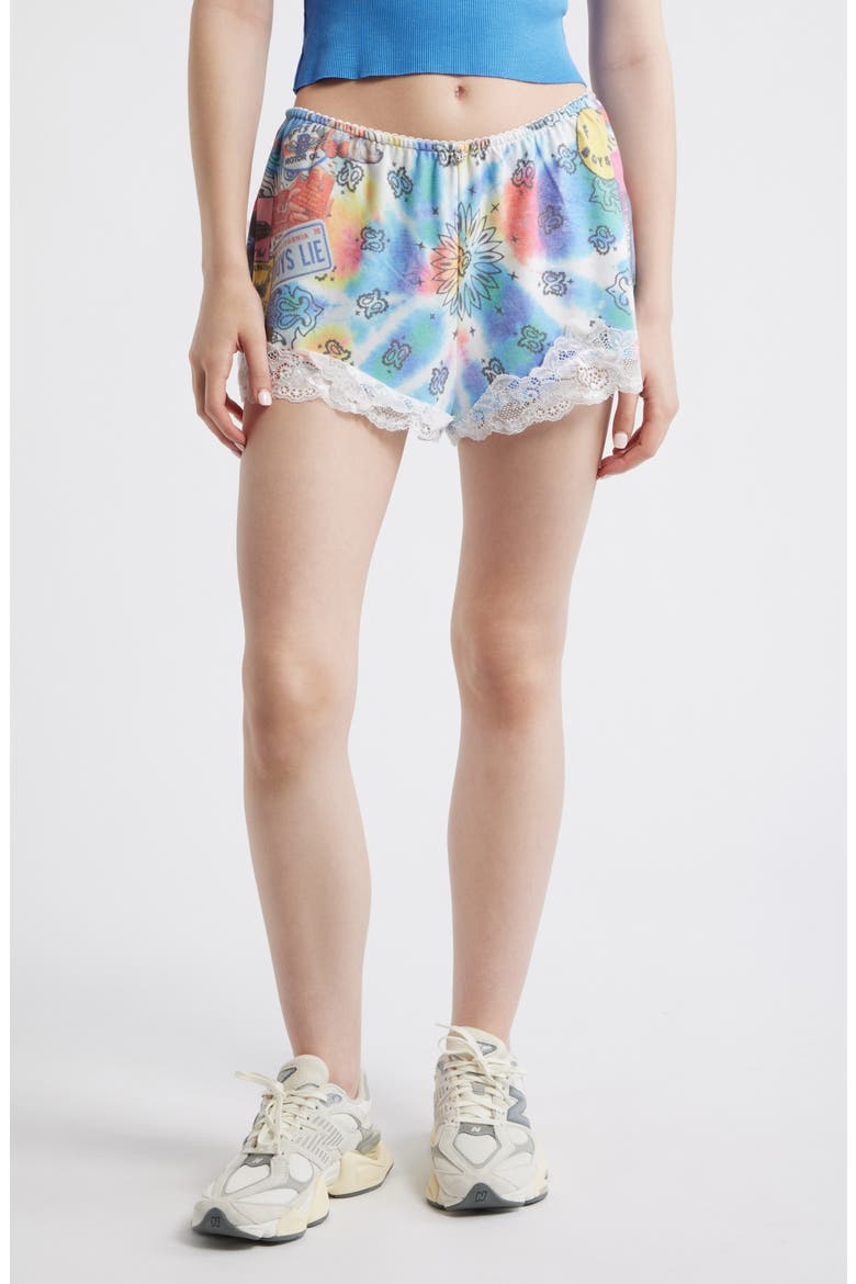 Danna Tie Dye Hacci Shorts, Main, color, MULTI