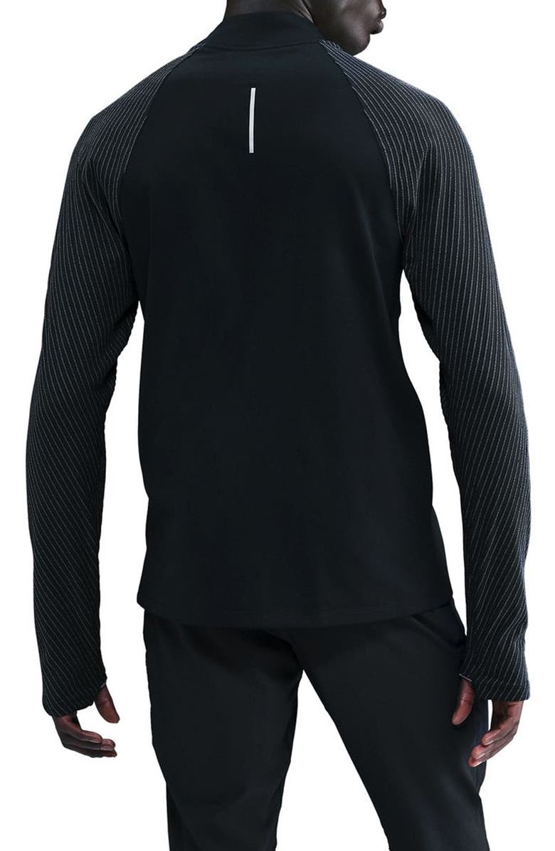 Nike Dri-FIT Half Zip Running Top with Reflective Accents, Alternate, color, Black/ Reflective Silv