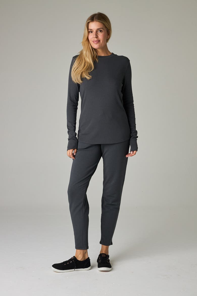 Garda Eco-Luxe Rib Crew-Neck Long Sleeve Top - Ultra Luxe Flow, Alternate, color, Slate
