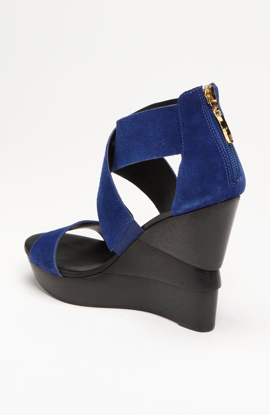 'Opal' Wedge Sandal, Alternate, color, ROYAL BLUE  SUEDE