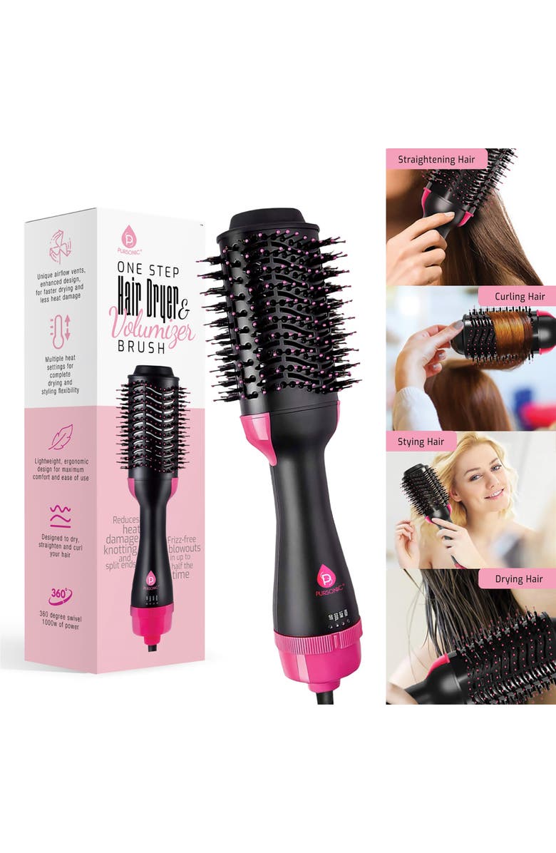 PURSONIC One Step Hair Dryer & Volumizer Brush, Alternate, color, Black