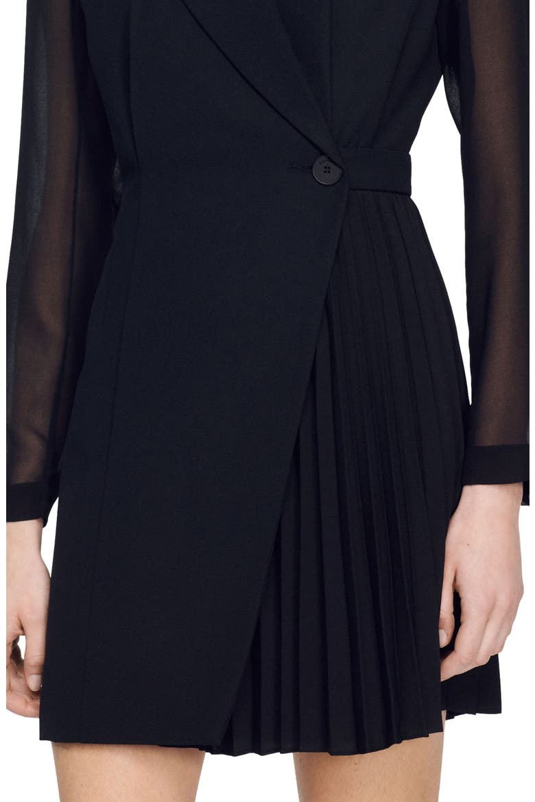 Wraparound dress, Alternate, color, BLACK