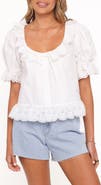 Petal & Pup Anouk Eyelet Trim Button-Up Top