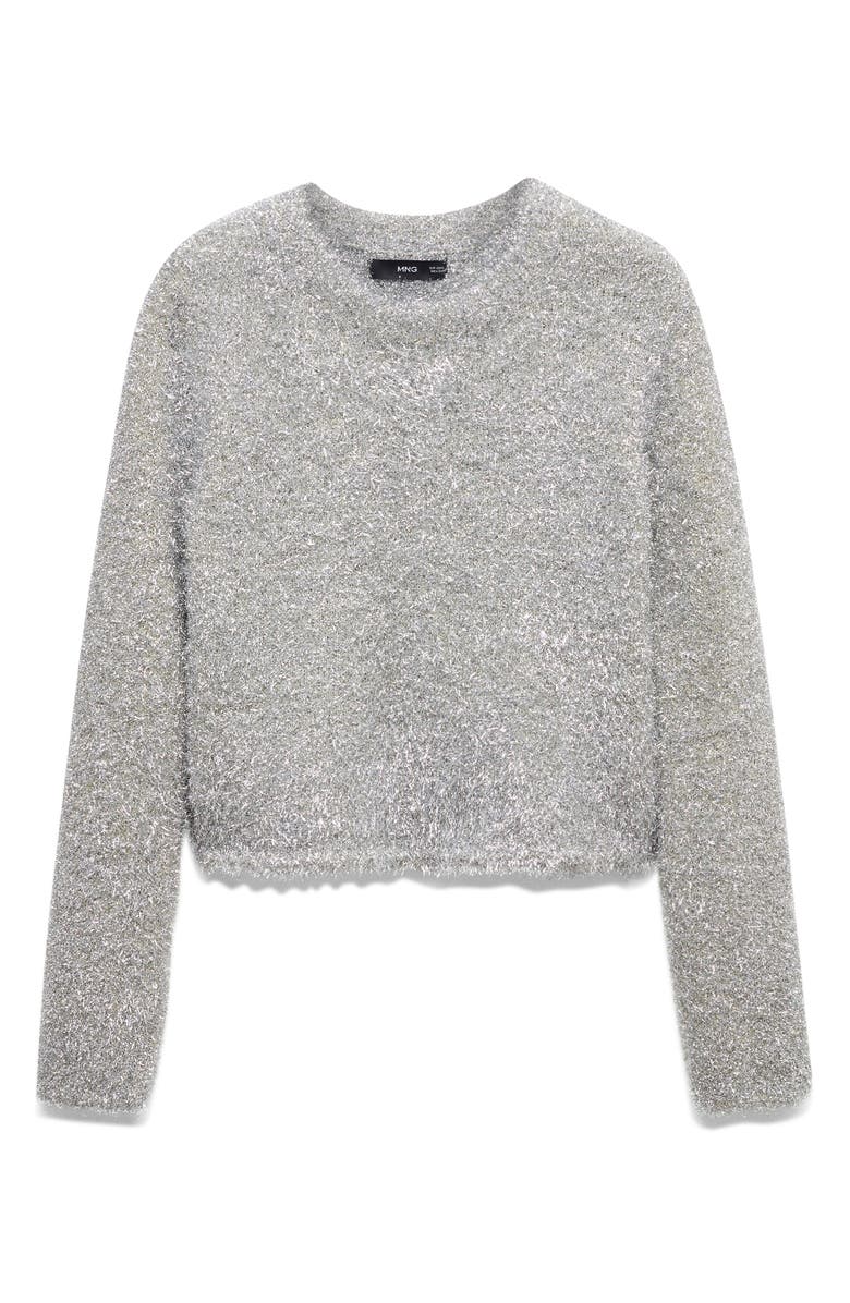 MANGO Metallic Eyelash Sweater, Main, color,