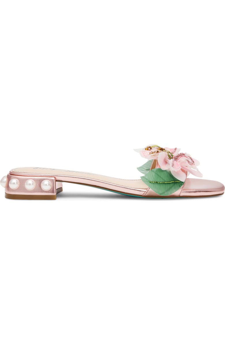 Betsey Johnson Rosia Beaded Flower Sandal, Alternate, color, Light Pink