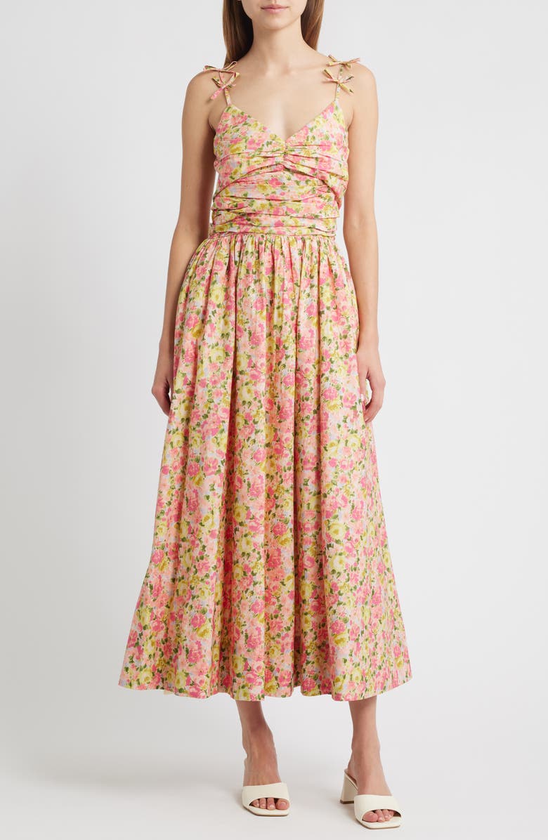 LOVE THE LABEL Micah Floral Cotton Sundress, Main, color, 