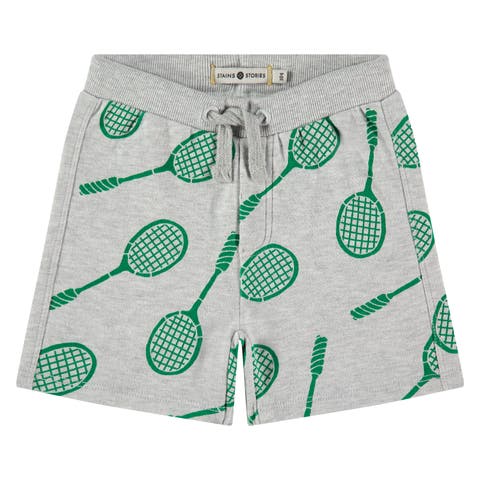 Allover Badminton Racquet Print Sweatshorts