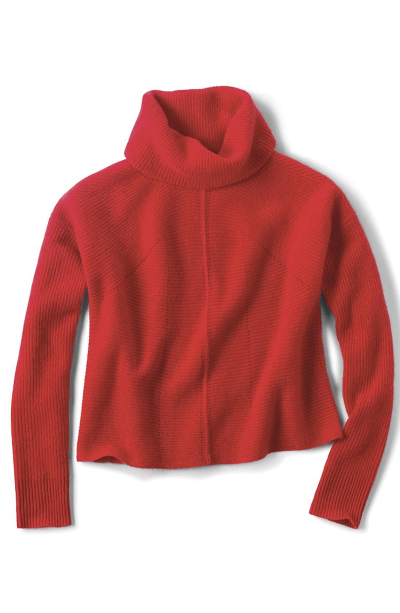 Halogen<sup>®</sup> Mixed Rib Turtleneck Cashmere Sweater, Alternate, color, 