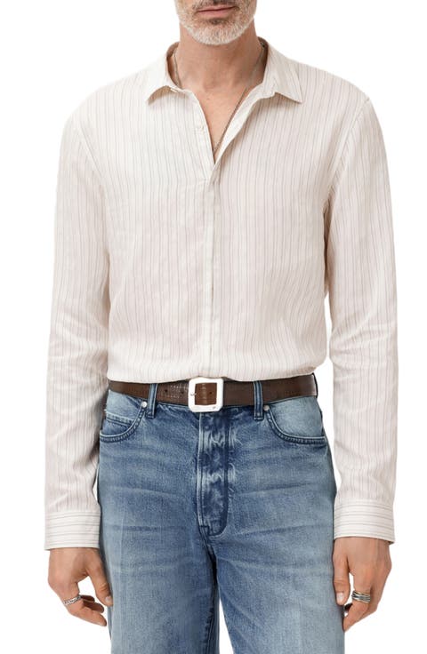 Hickory Stripe Button-Up Shirt