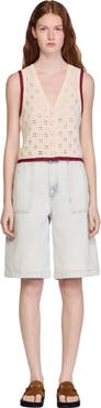 SANDRO Crochet-style top