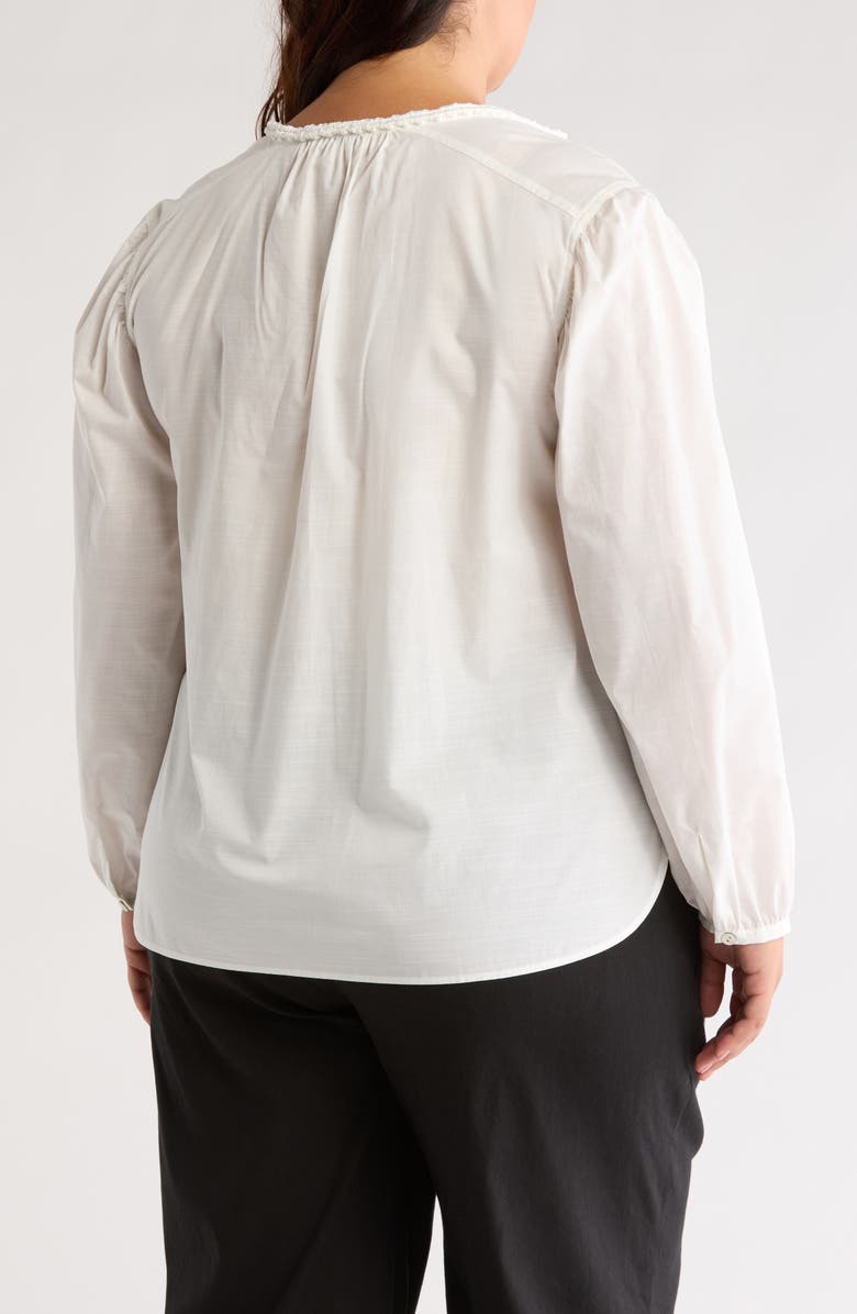 Vince Braid Trim Cotton Blouse, Alternate, color, Optic White