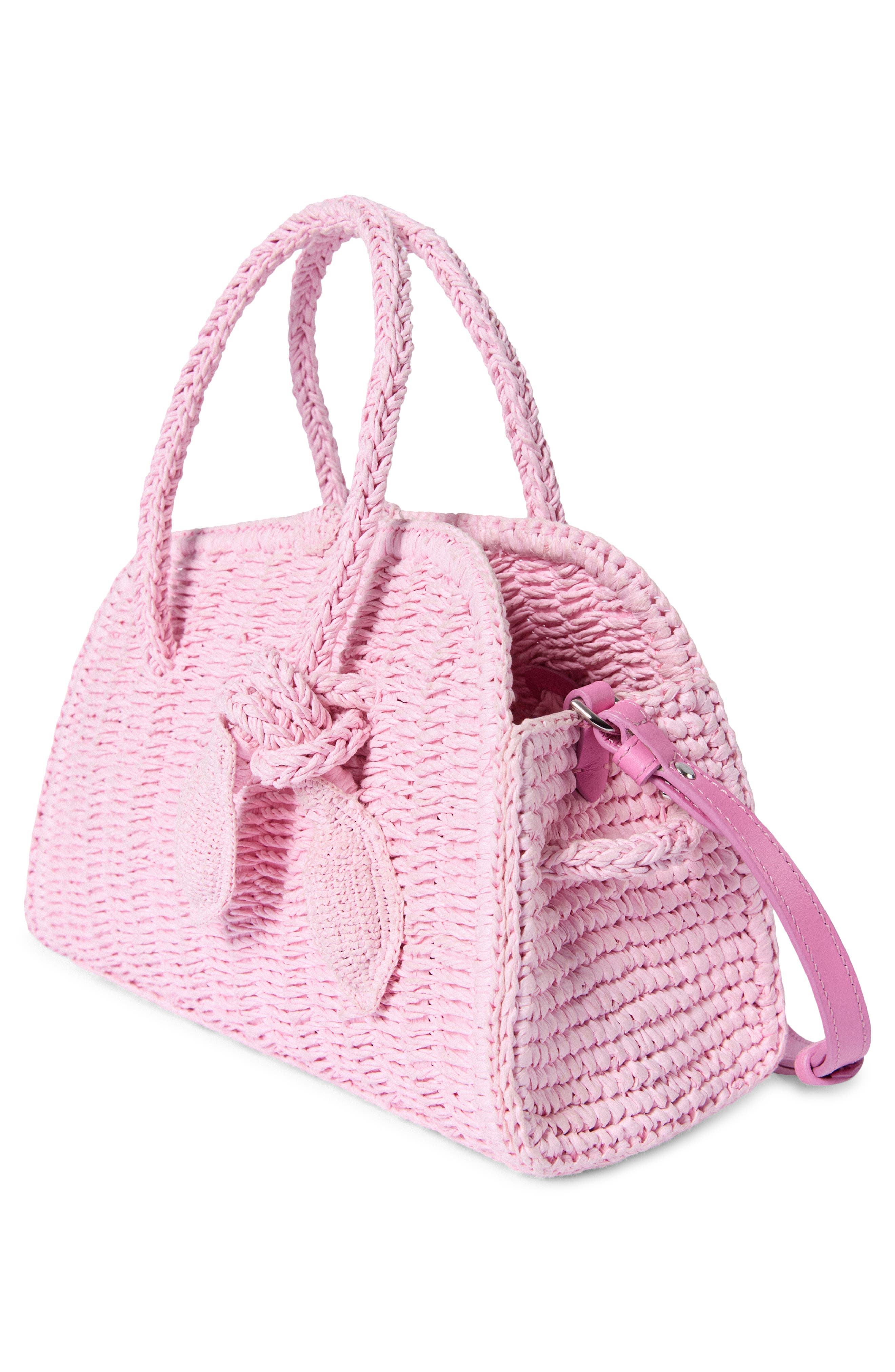 Le Petit Turismo Raffia Bowling Bag, Alternate, color, LIGHT PINK 410