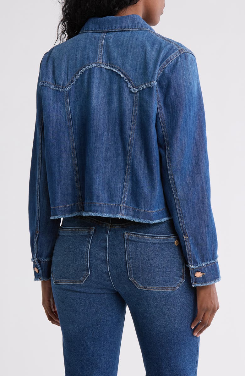 Democracy Fray Edge Crop Denim Shirt Jacket, Alternate, color, Bl - Blue